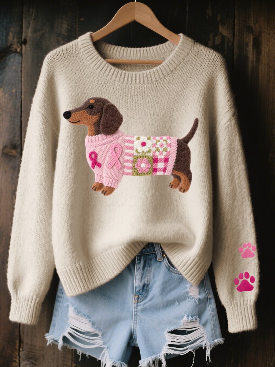 Strickpullover Damen | Dackel-Motiv & Oversize Passform 5