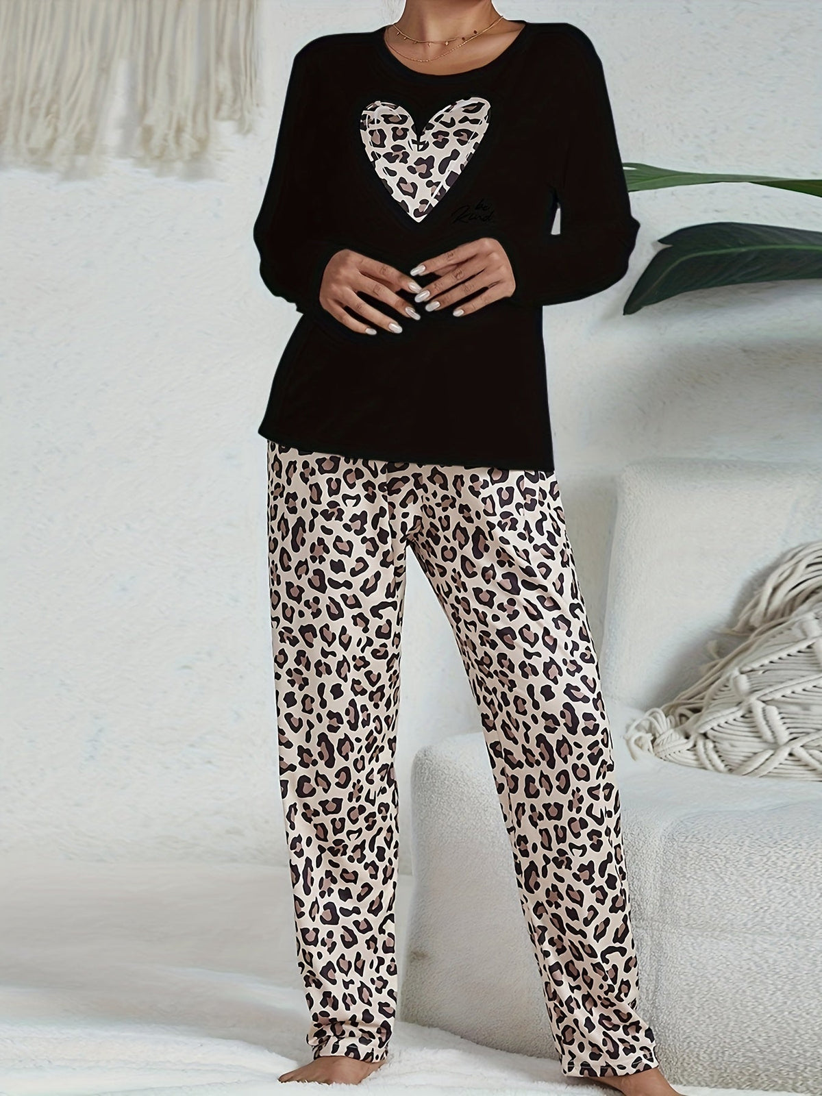 Pyjama Set Damen | Langarm & Elastischer Bund 10