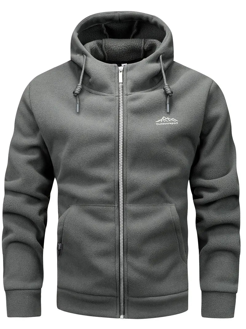 Herren Kapuzenpullover Reißverschluss Taschen Kordelzug 2