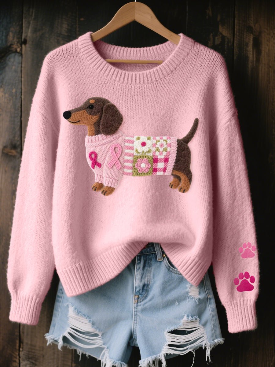 Strickpullover Damen | Dackel-Motiv & Oversize Passform 2