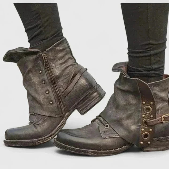 Stiefeletten Damen | Vintage-Look mit Schnallendetail 4