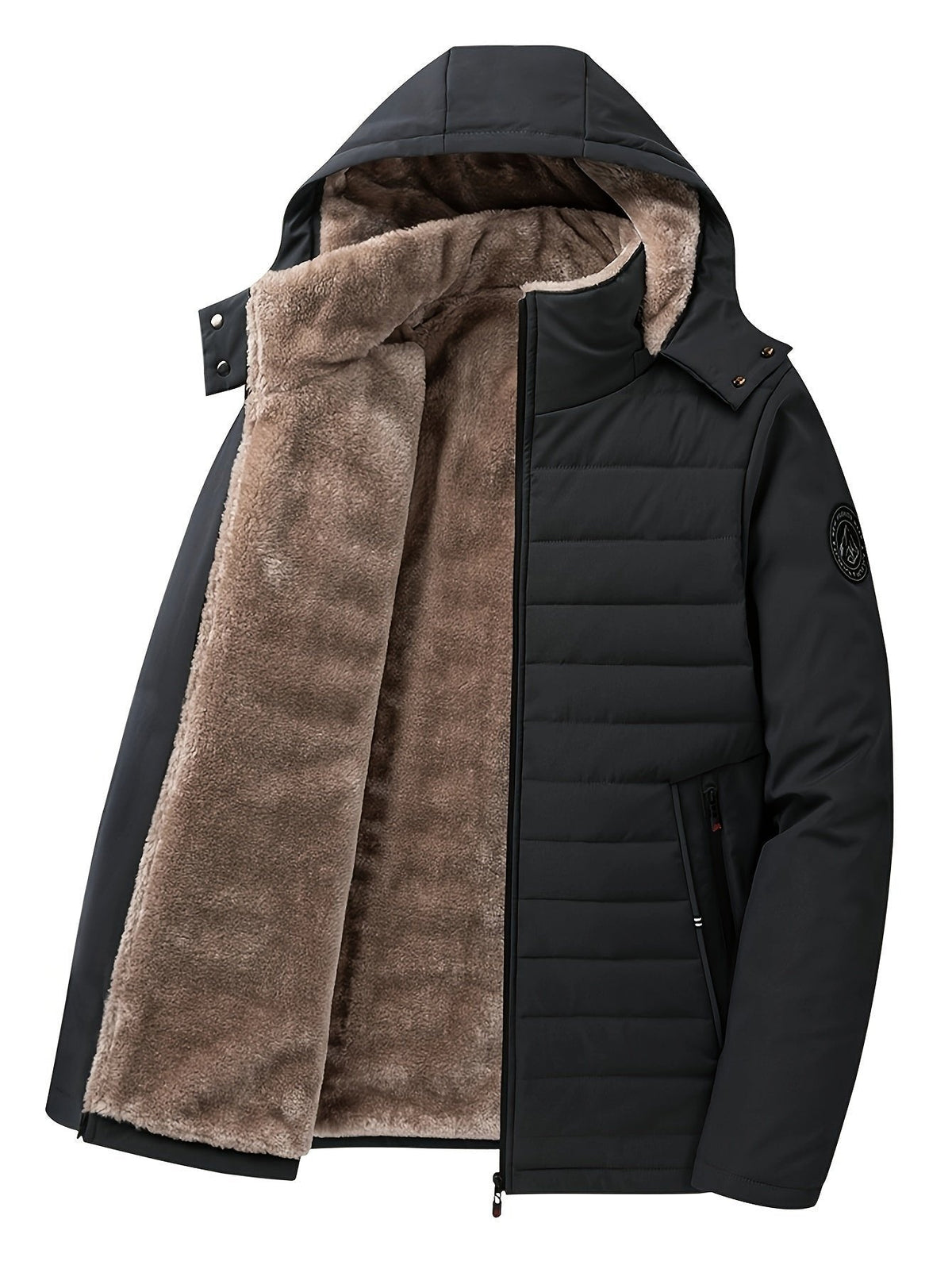 Pufferjacke Herren | Kapuze & Warmes Plüschfutter