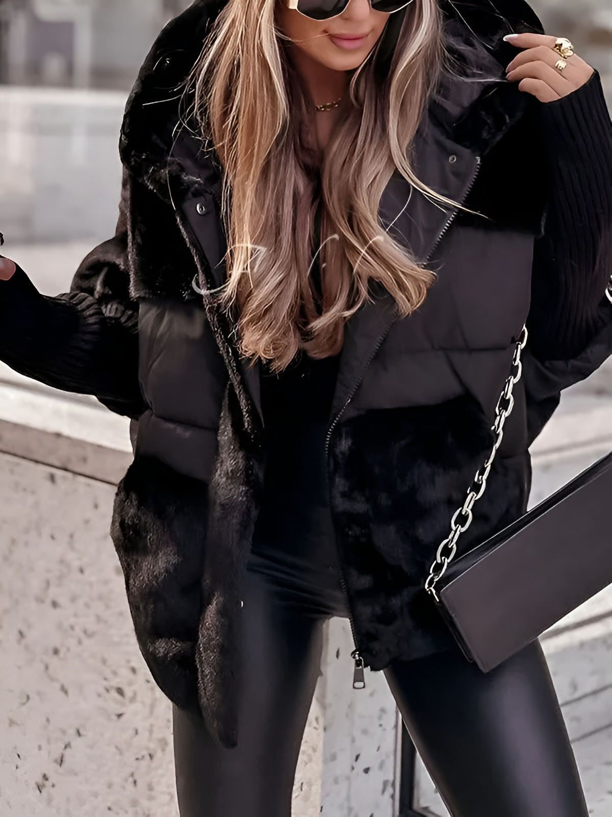 Steppjacke Damen | Oversized Schnitt mit Kapuze 2