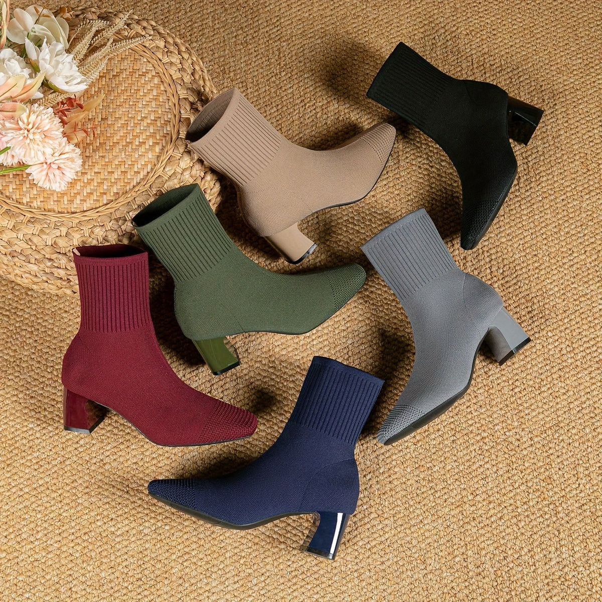 Strick-Stiefeletten Damen | Blockabsatz & Bequem 3