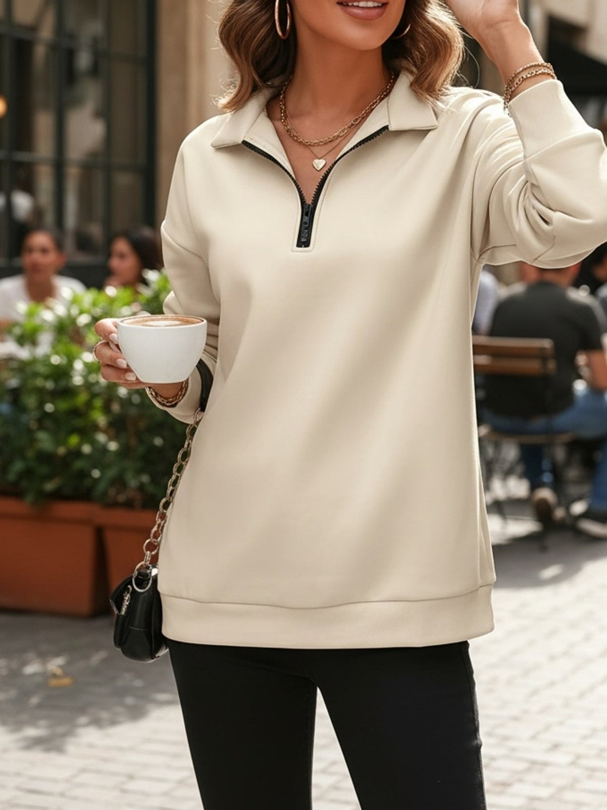 Sweatshirt Damen | Reißverschluss & Lockerer Sitz