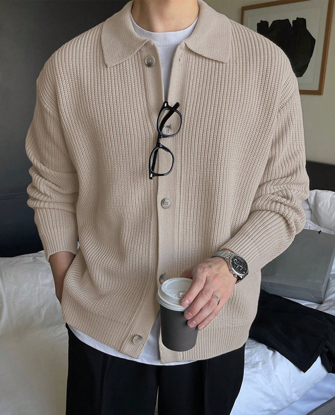 Strickjacke Herren | Knopfverschluss & Wärmend 5