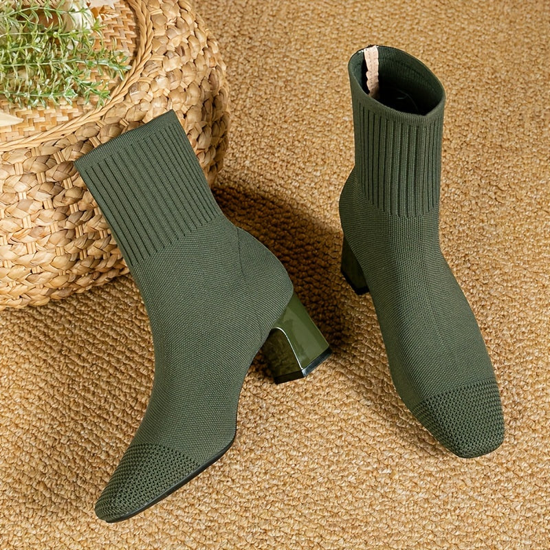 Strick-Stiefeletten Damen | Blockabsatz & Bequem 2
