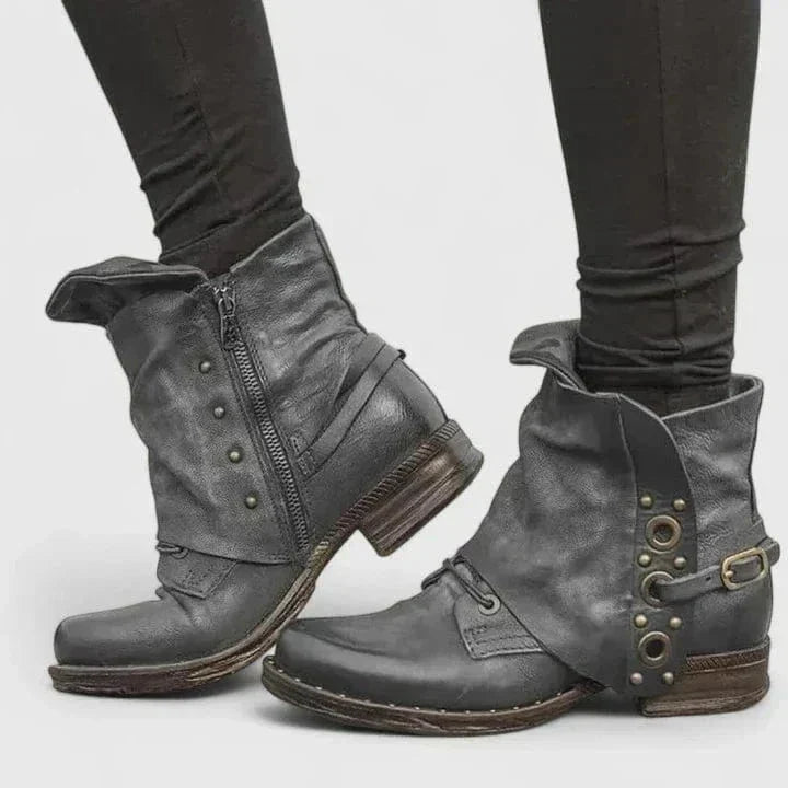 Stiefeletten Damen | Vintage-Look mit Schnallendetail 2