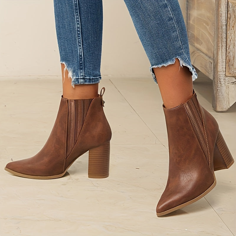 Stiefeletten Damen | Spitz Zulaufend & Blockabsatz 3
