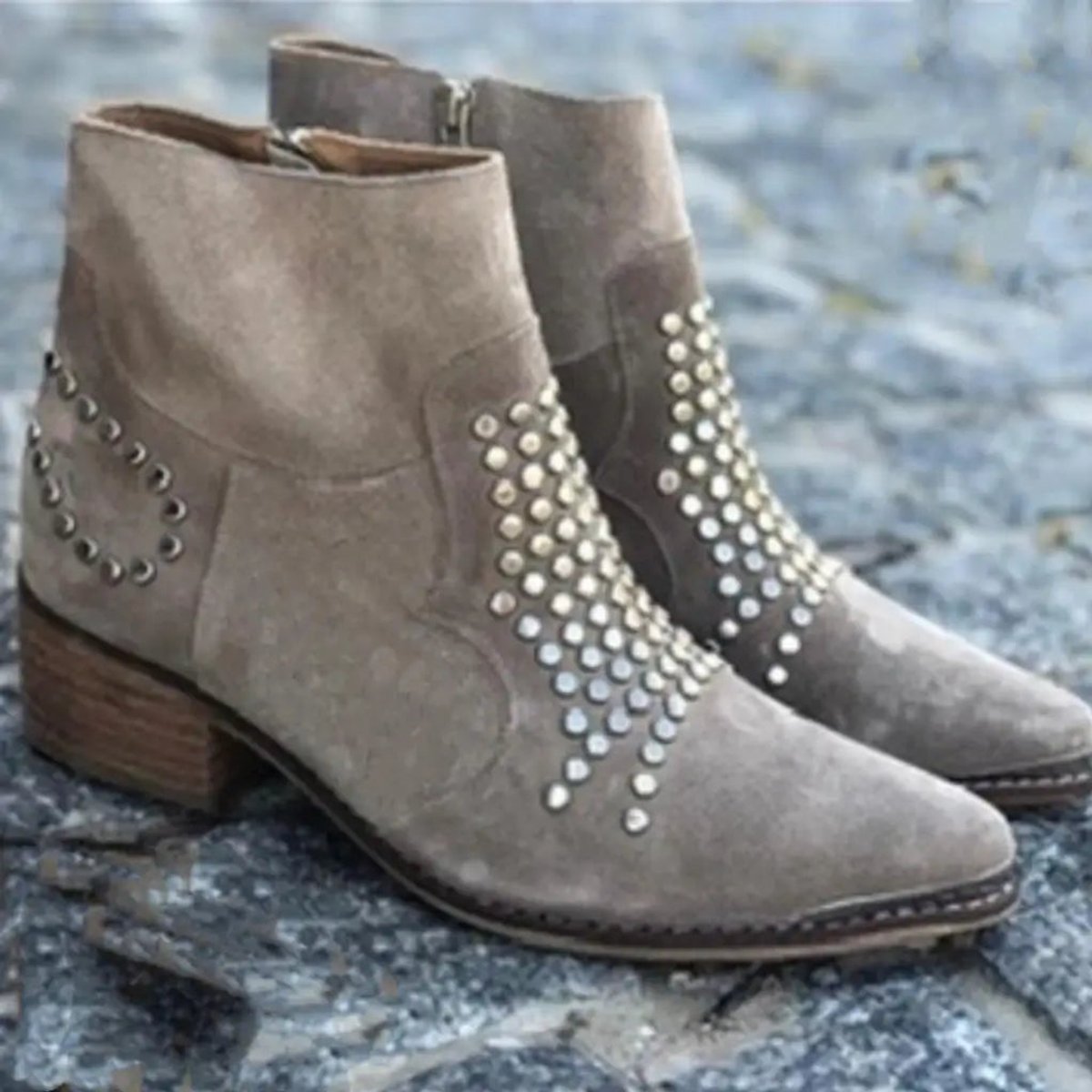Stiefeletten Damen | Nieten & Blockabsatz 3