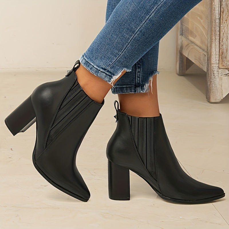 Stiefeletten Damen | Spitz Zulaufend & Blockabsatz 7