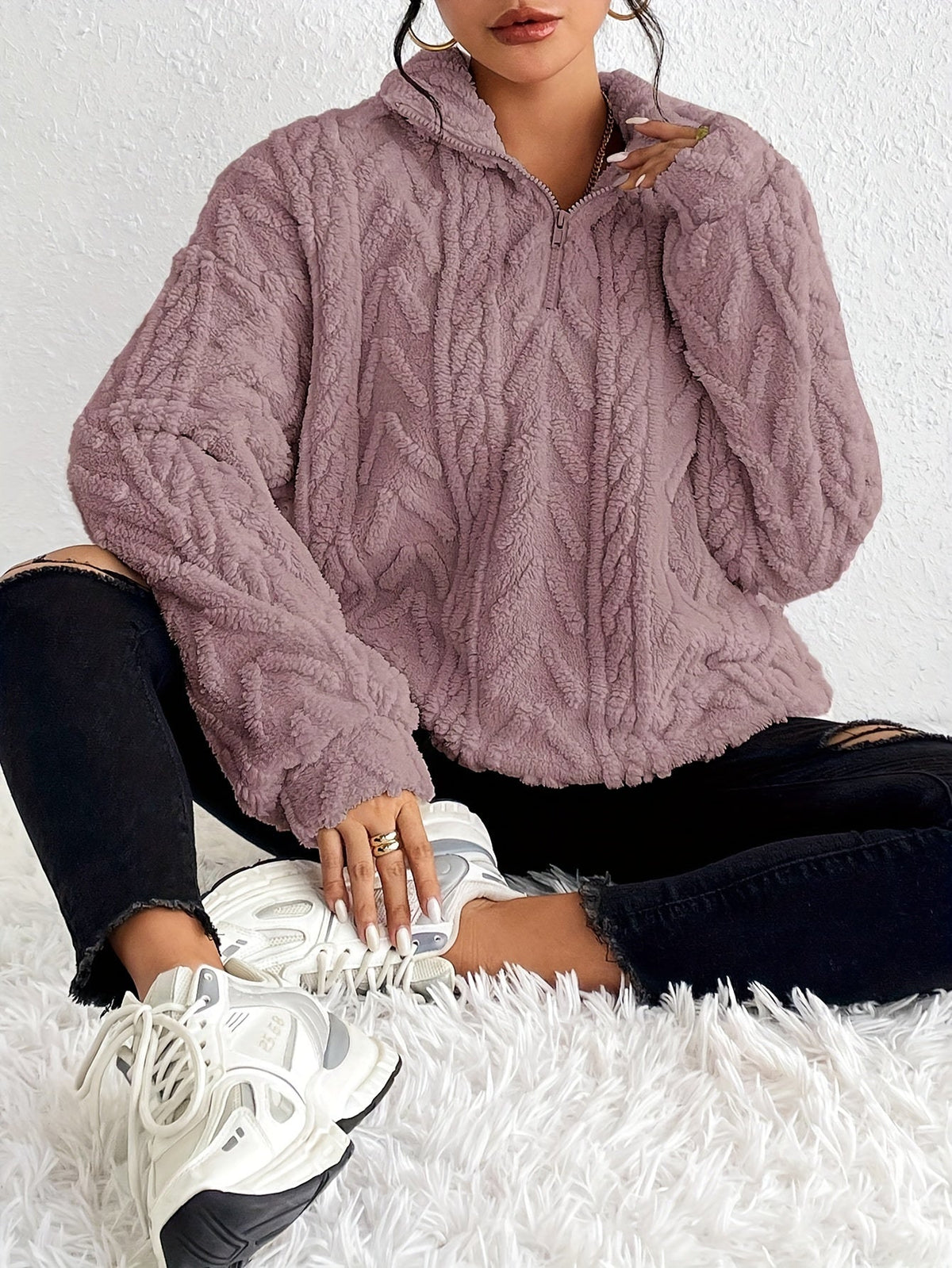 Quarter-Zip Pullover Damen | Kuschelig Warm & Leicht 8