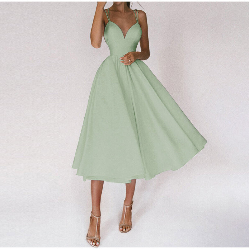 Damen-Midiabendkleid mit V-Ausschnitt | sachliche Linienführung 3