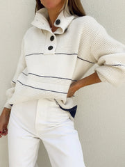 Abigail - Women's knitted sweater with button placket