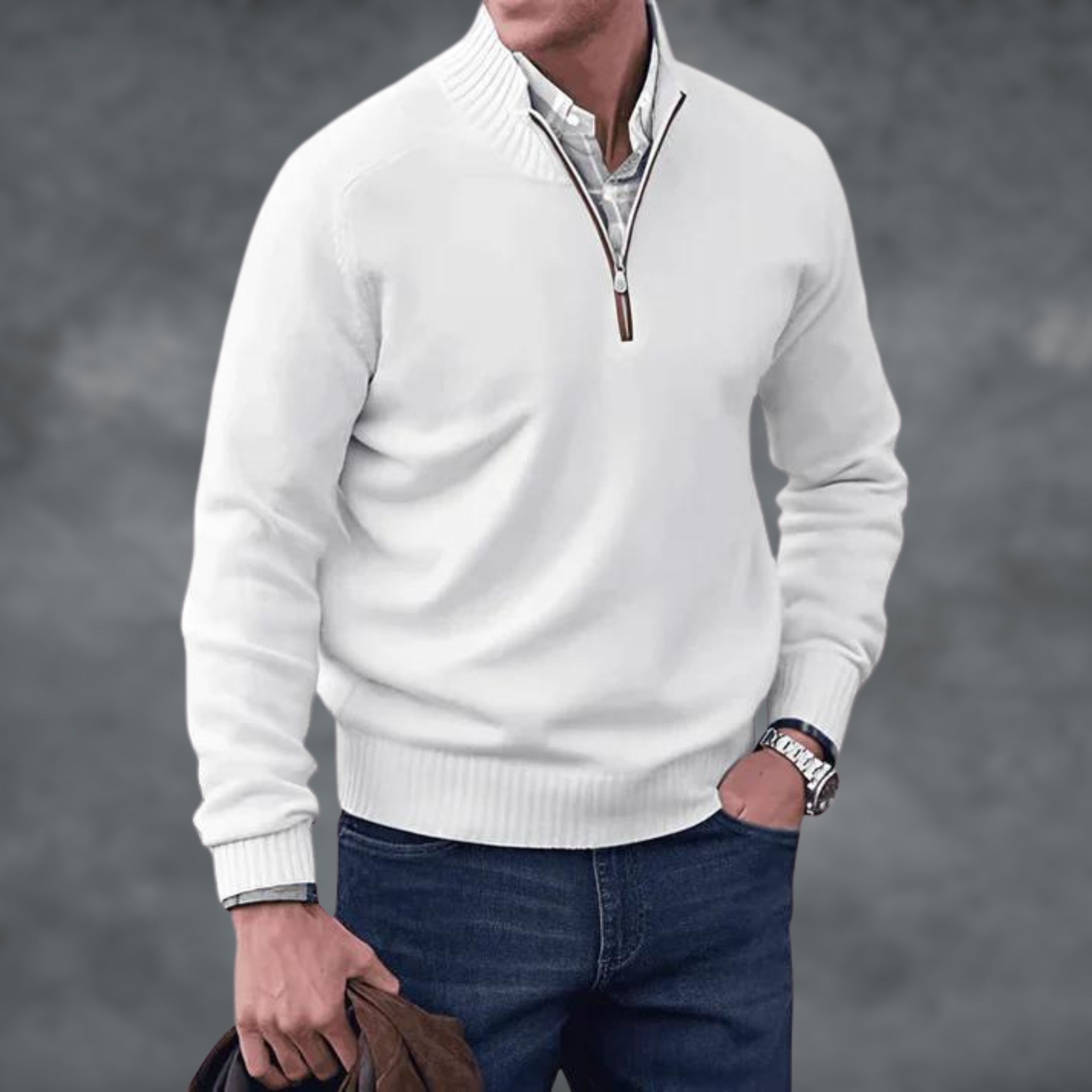 Alden - Eleganter Kaschmir-Pullover mit Reißverschluss 3