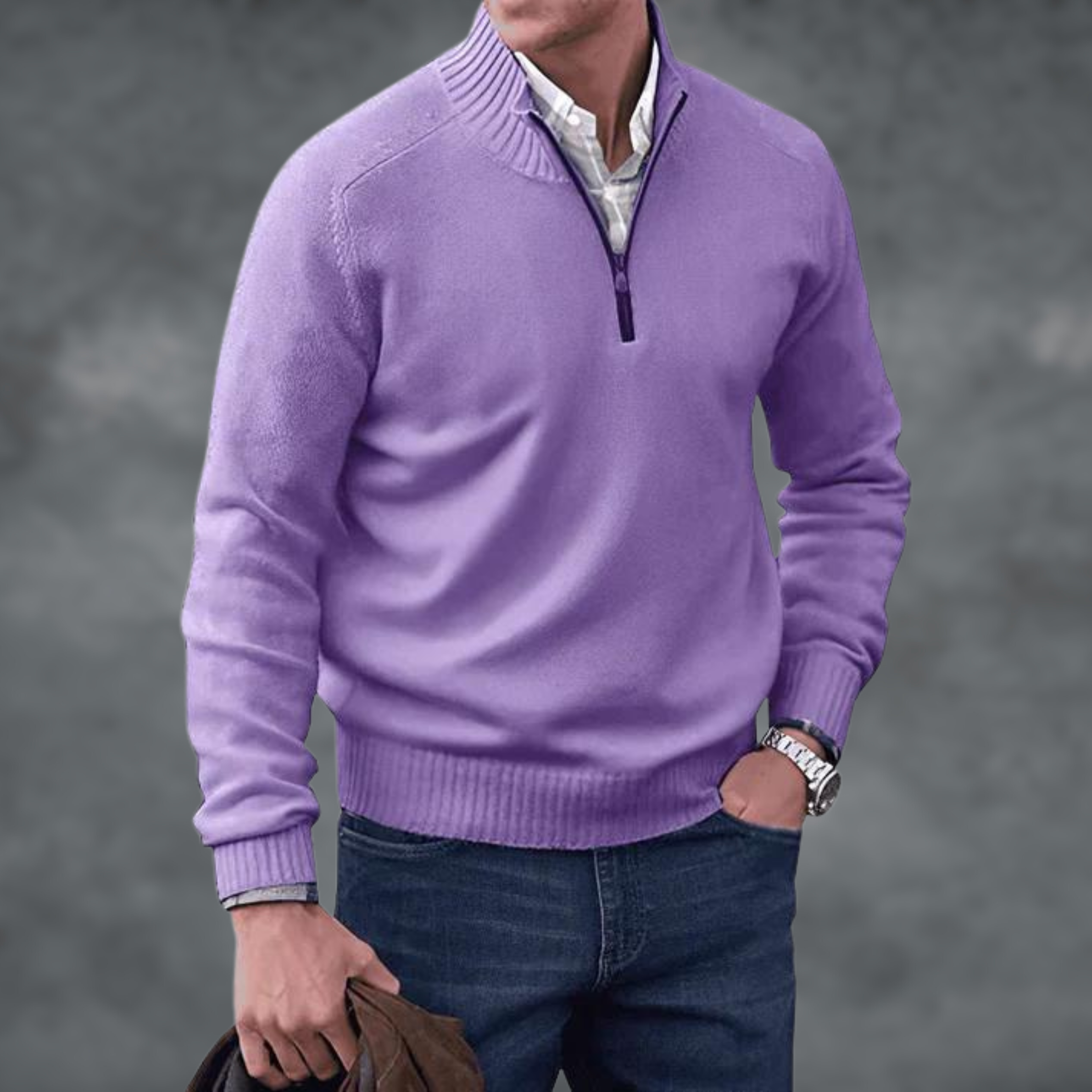 Alden - Eleganter Kaschmir-Pullover mit Reißverschluss 5