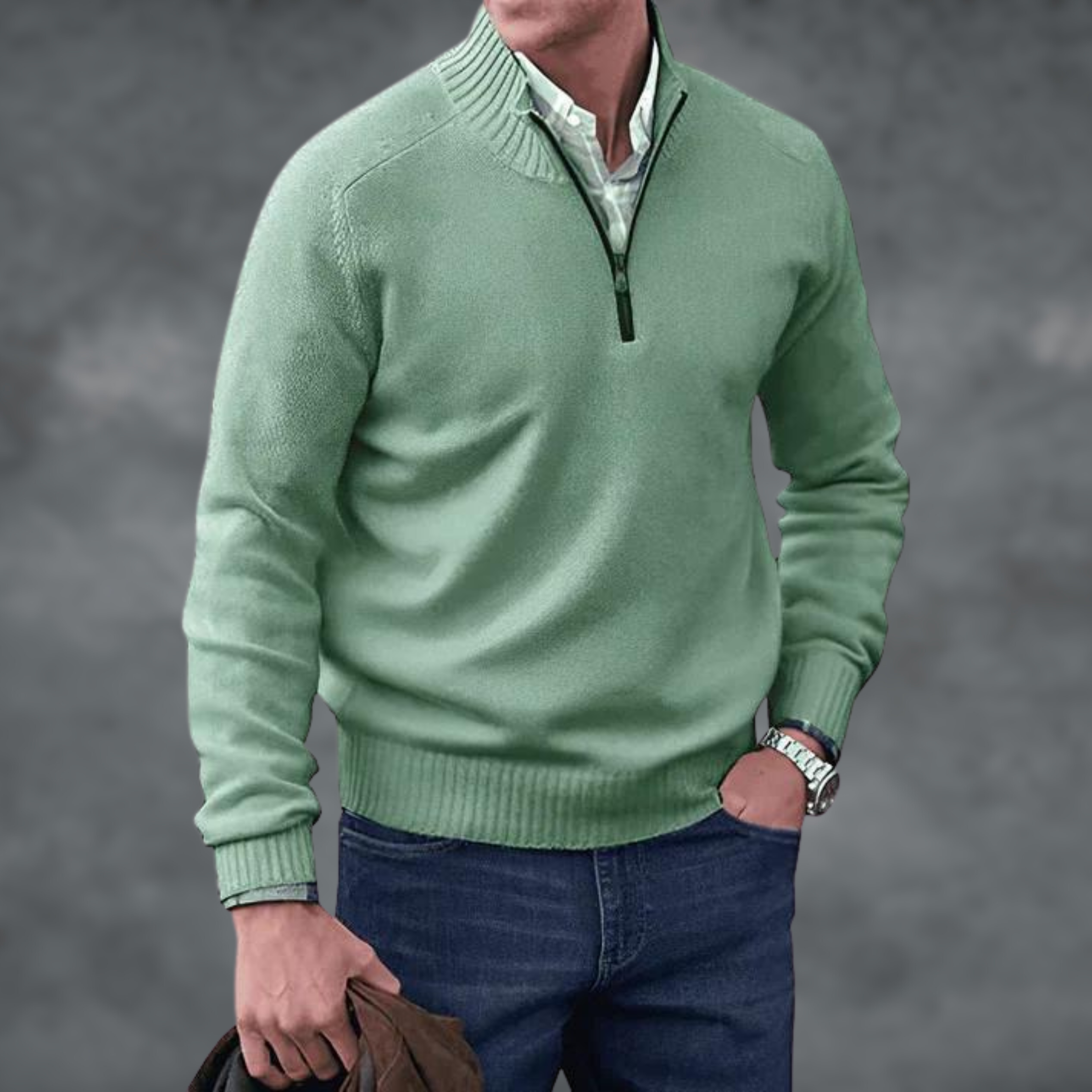 Alden - Eleganter Kaschmir-Pullover mit Reißverschluss 7