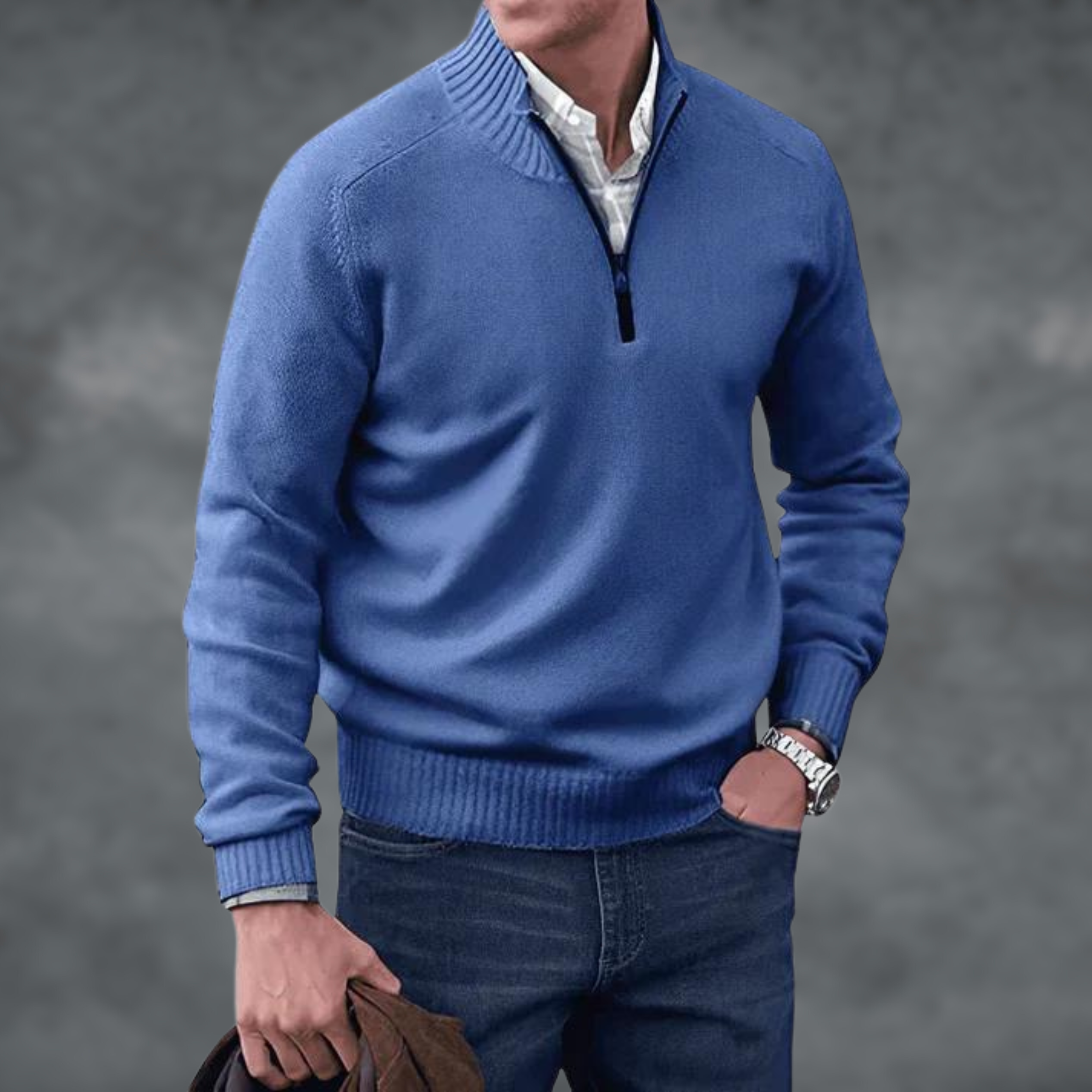Alden - Eleganter Kaschmir-Pullover mit Reißverschluss 8