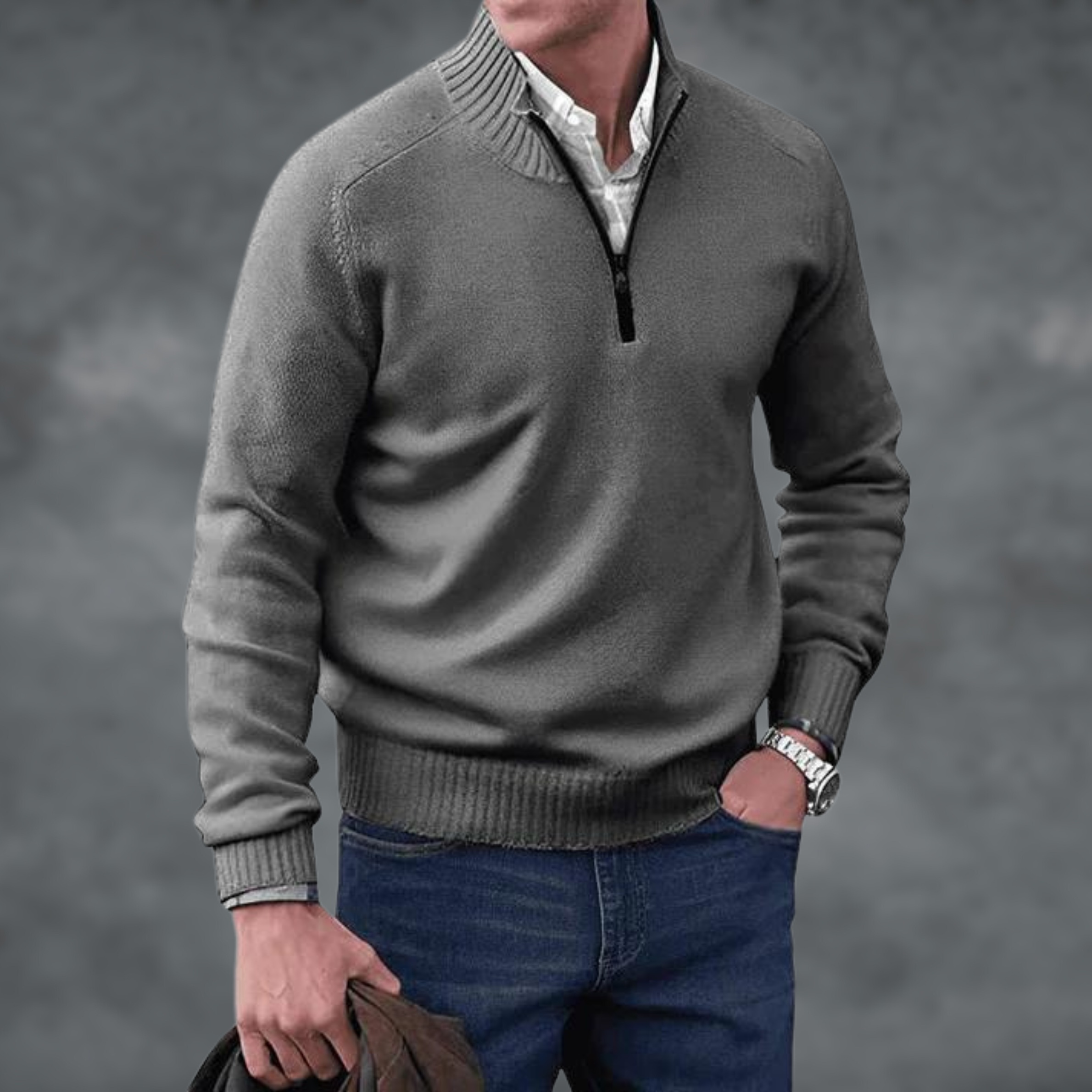 Alden - Eleganter Kaschmir-Pullover mit Reißverschluss 9