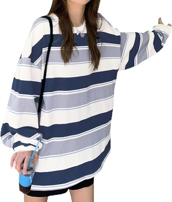 Alessia - Langärmeliger gestreifter Pullover im Vintage Stil