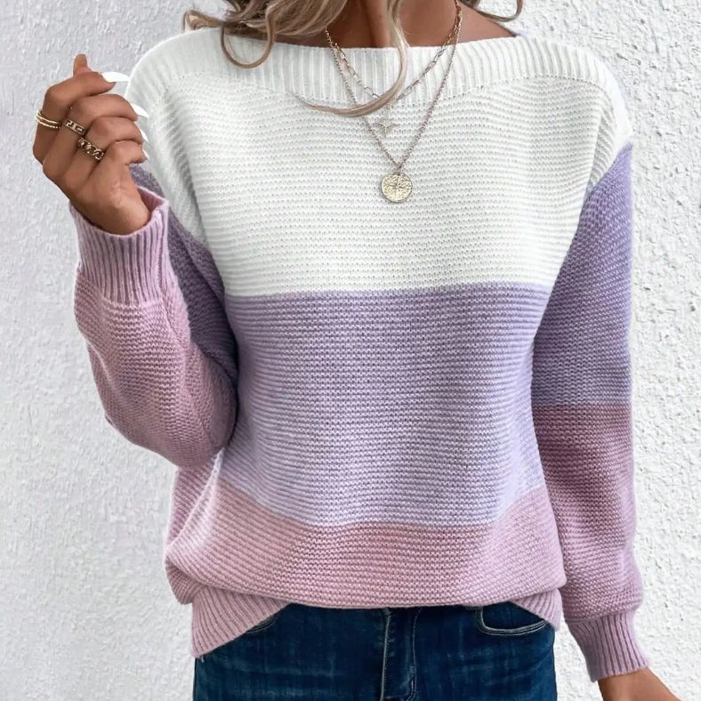 Alexa - Kuscheliger Damenstrickpullover mit Streifen