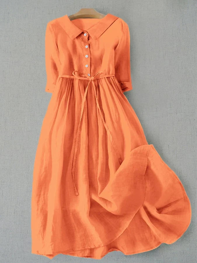 Alice™ - Elegantes Baumwoll-Leinen-Kleid 1