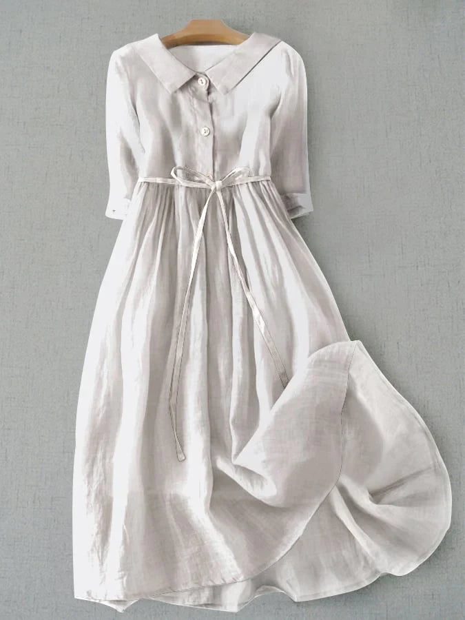 Alice™ - Elegantes Baumwoll-Leinen-Kleid 2
