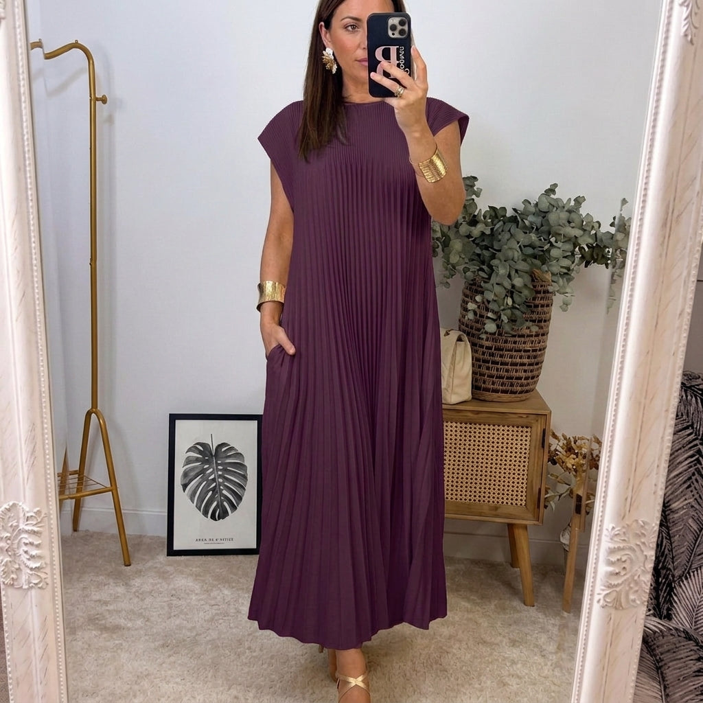 Sommerkleid Damen | Plissierter Maxirock & Zeitloser Eleganter Schnitt