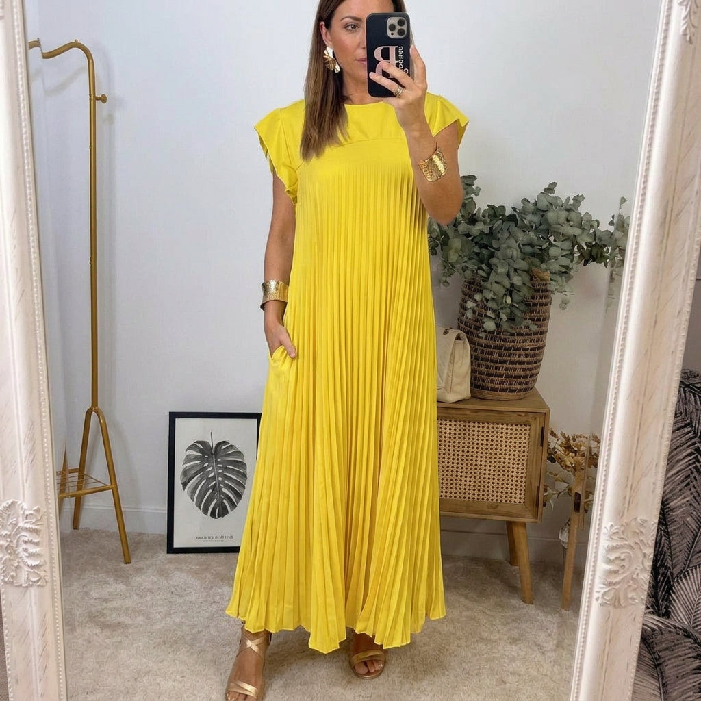 Sommerkleid Damen | Plissierter Maxirock & Zeitloser Eleganter Schnitt