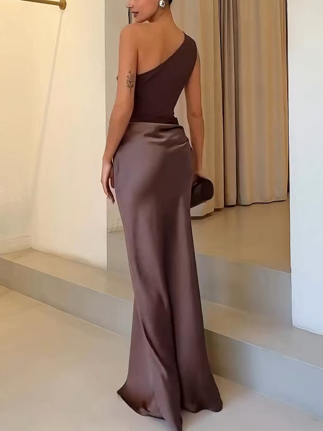 Anita™ | Schickes Ein-Schulter-Falten-Maxi-Kleid für Partys 6