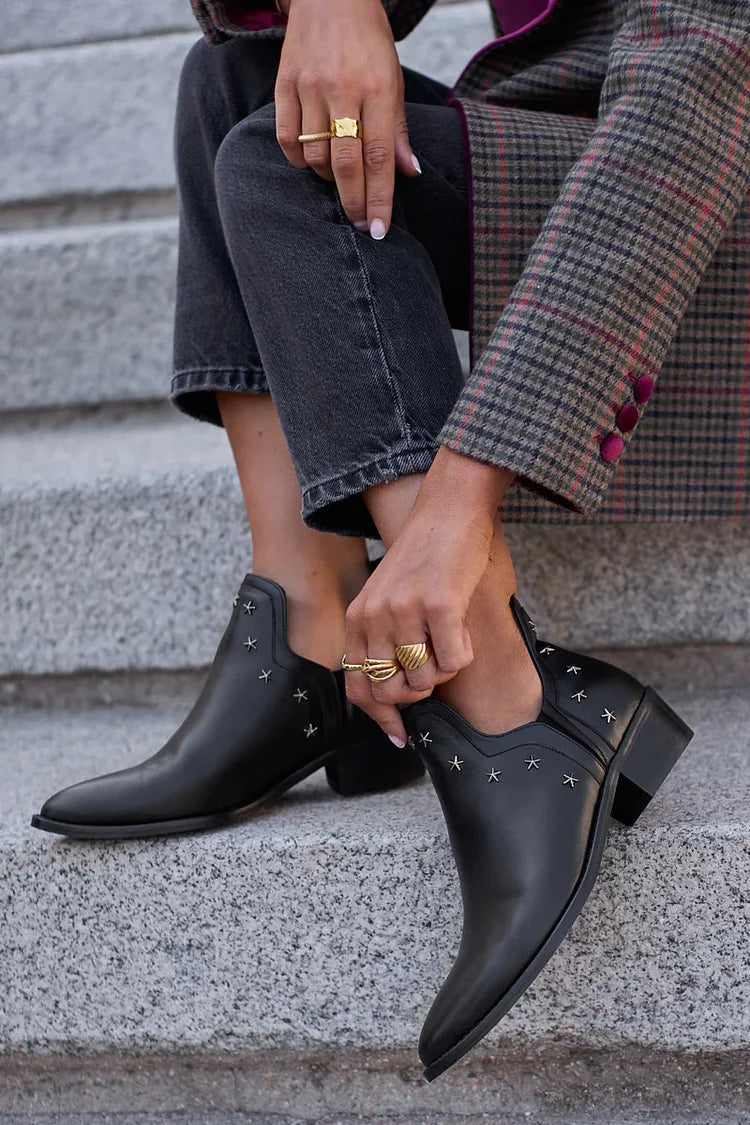 Ankle Boots Damen | Sternapplikationen & Spitze Form