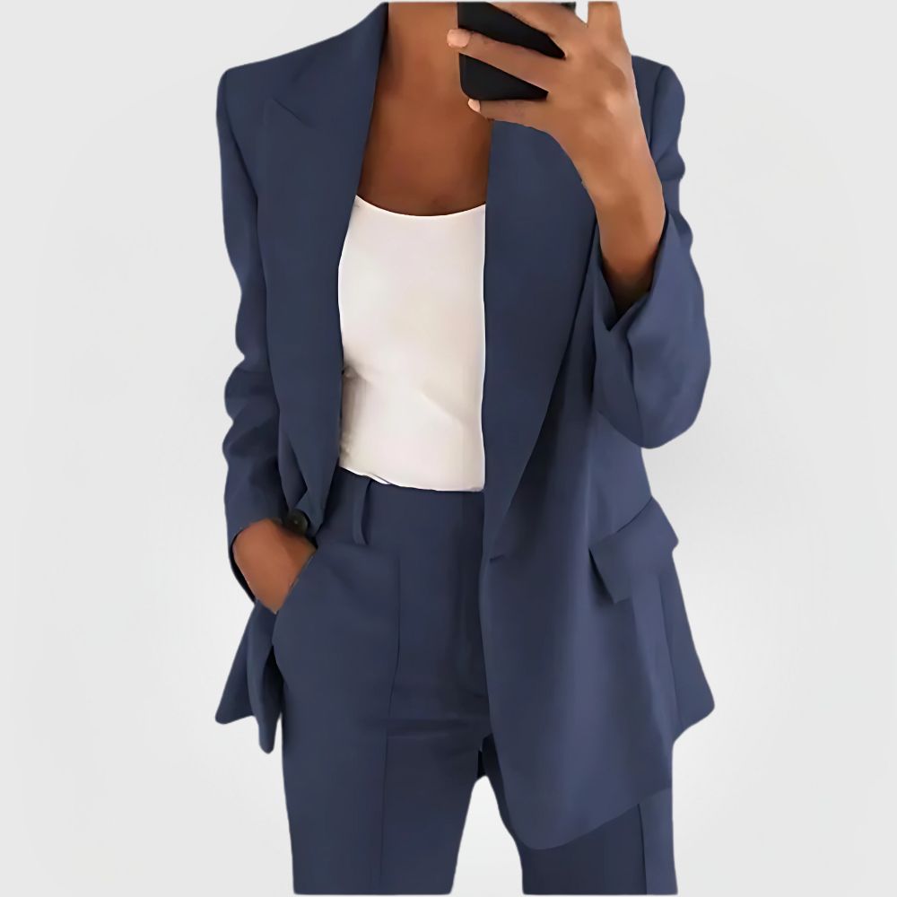 Elegantes Damen-Blazer-Kostümset mit Blazer und Hose 1