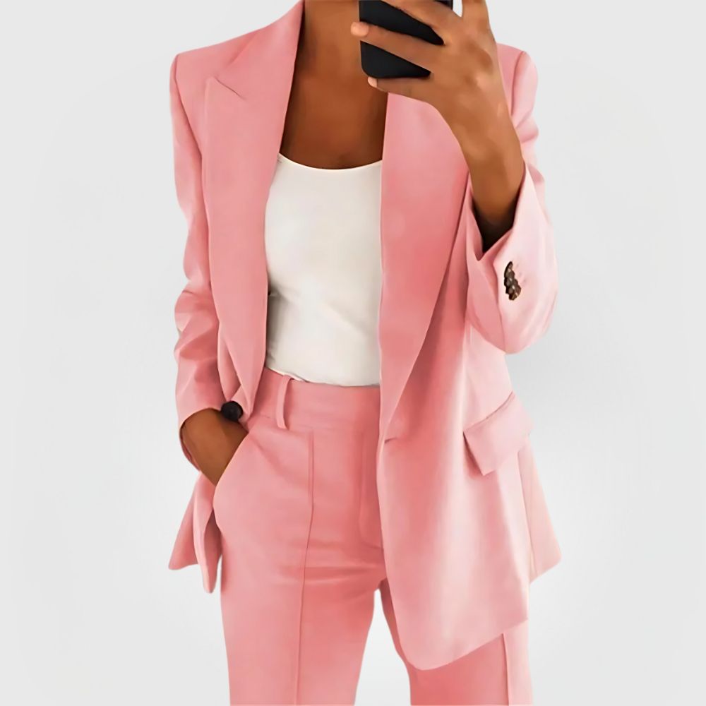Elegantes Damen-Blazer-Kostümset mit Blazer und Hose 5