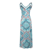 ABITO BOHO MAXI CON SCOLLATURA SUL RETRO E MOTIVO