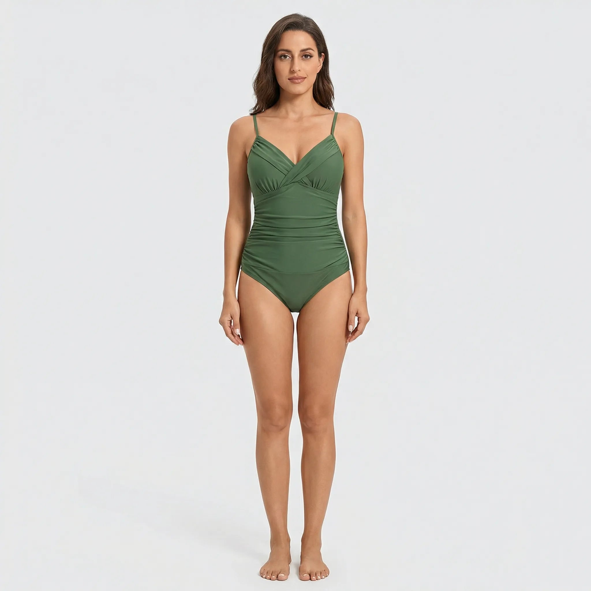 Badeanzug Damen | Raffung in der Taille & Figurformender Sitz