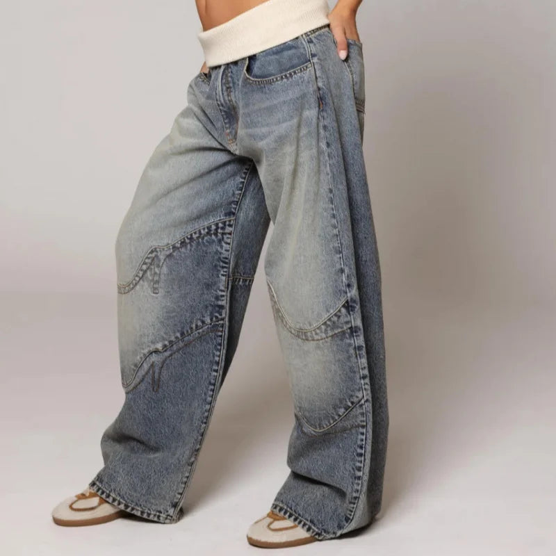 Baggy Jeans Damen | Statement-Nähte & Komfortbund