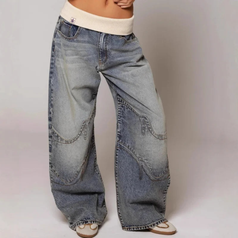 Baggy Jeans Damen | Statement-Nähte & Komfortbund