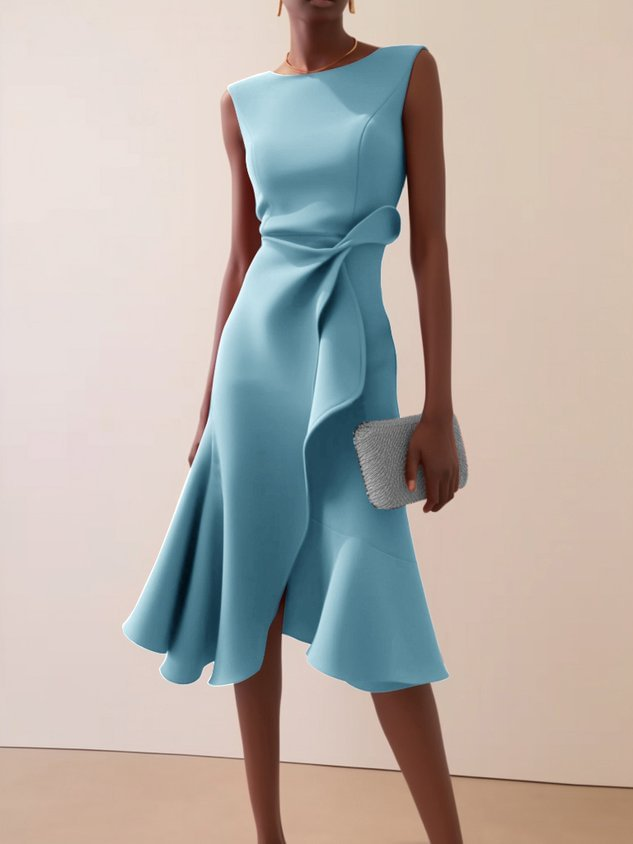 Beatrice | Damen Drapiertes Asymmetrisches Midikleid 2