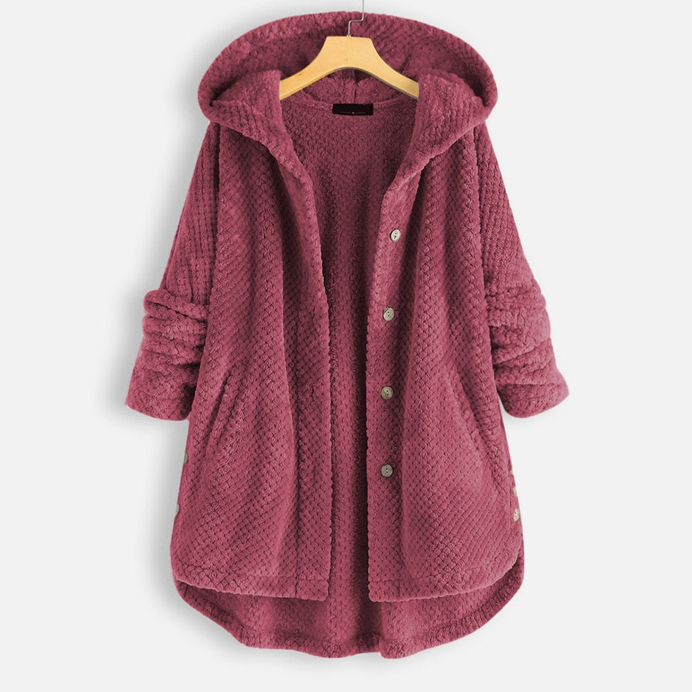Bequeme lange Damen-Fleecejacke