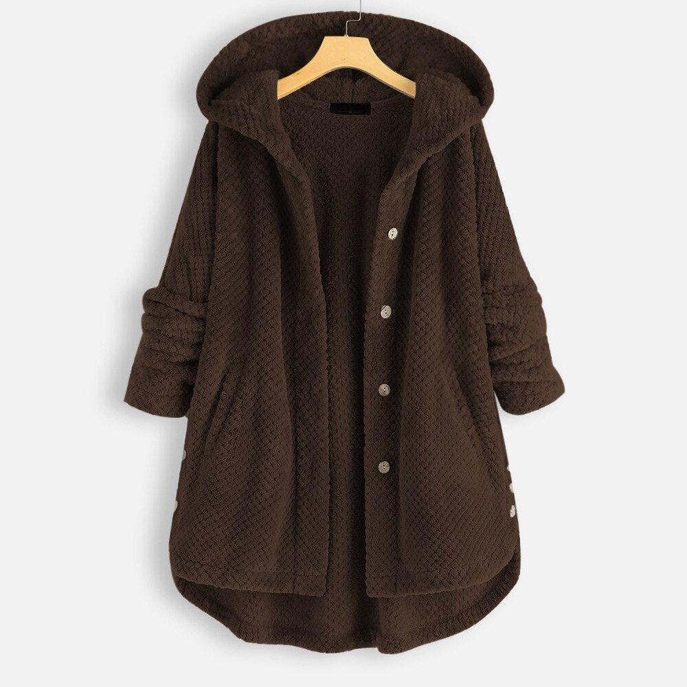 Bequeme lange Damen-Fleecejacke