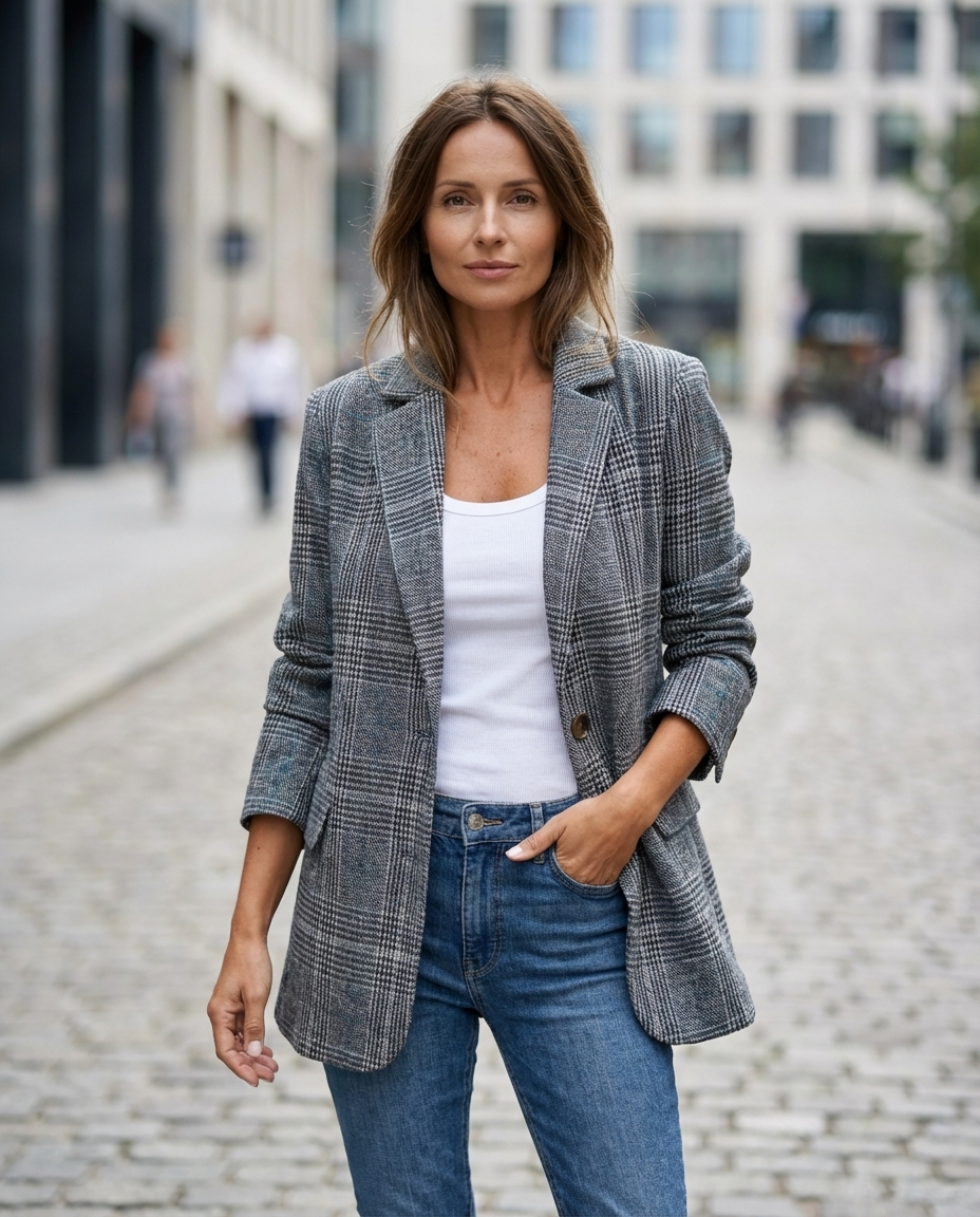 Blazer Damen | Karomuster & Taillierte Passform