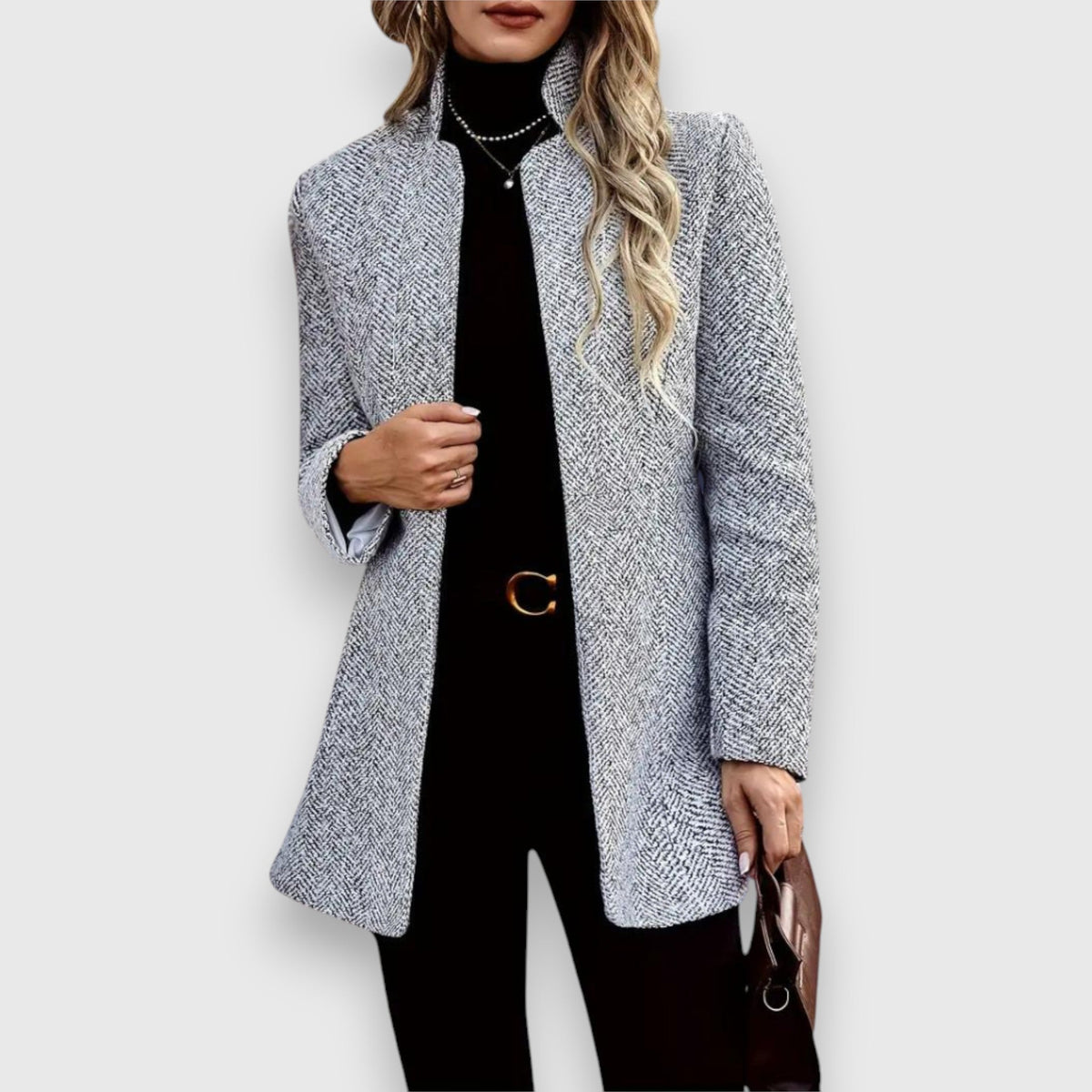 Blazer Damen Longline | Stehkragen & Offene Front