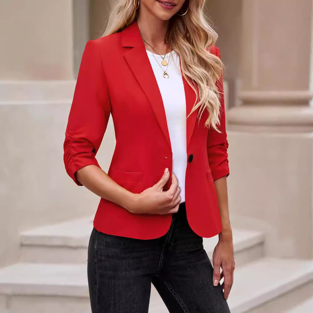 Blazer Damen | Raffärmel & Klassischer Knopf