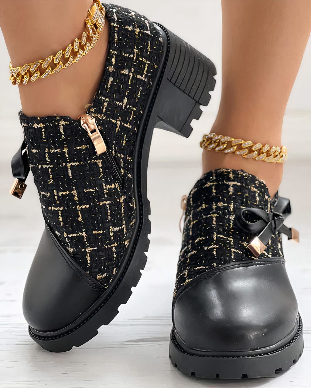 Blockabsatz Schuhe Damen | Elegantes Schleifendetail & Glamour