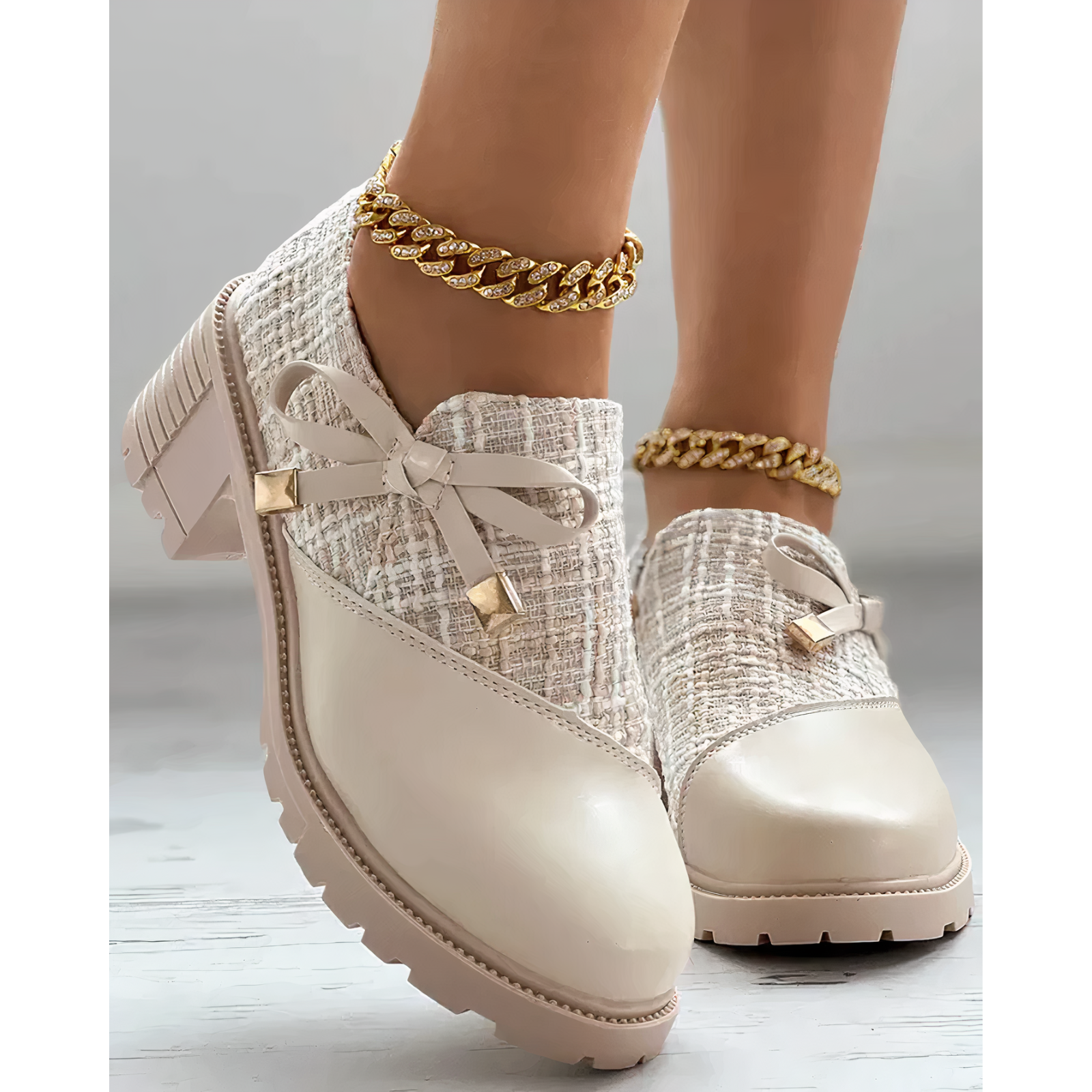 Blockabsatz Schuhe Damen | Elegantes Schleifendetail & Glamour