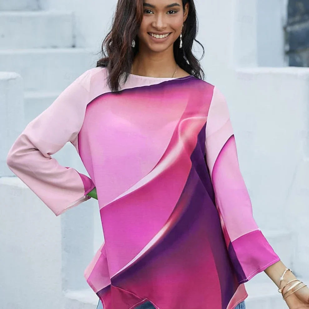 Bluse Damen | Abstraktes Farbverlauf-Print & Modern