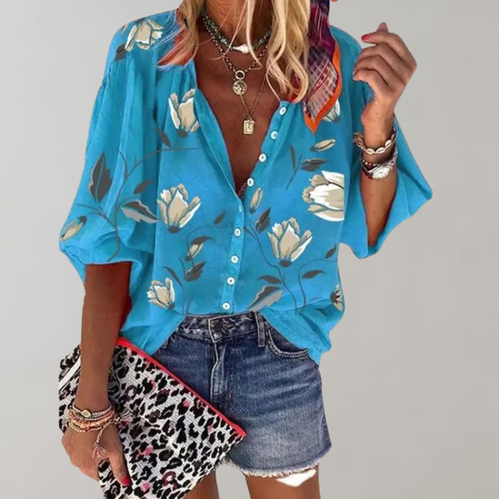 Bluse Damen | Blumenprint & Lässig