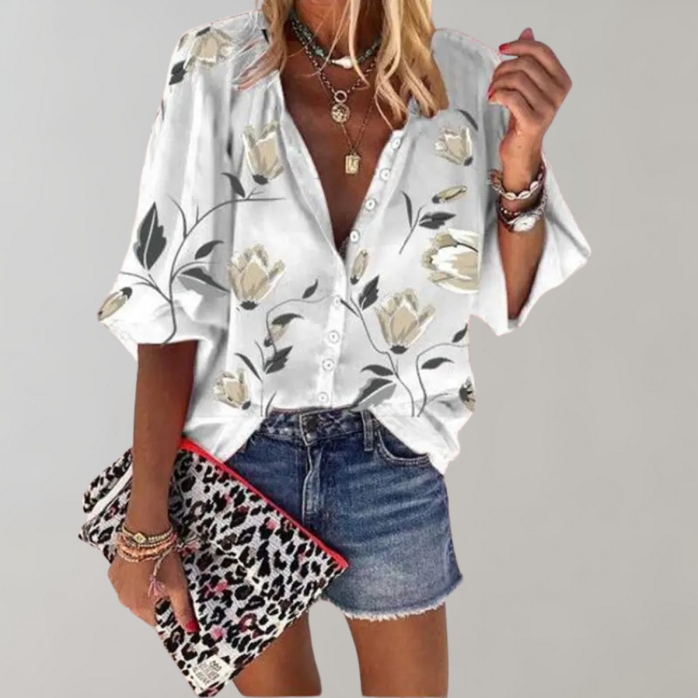 Bluse Damen | Blumenprint & Lässig