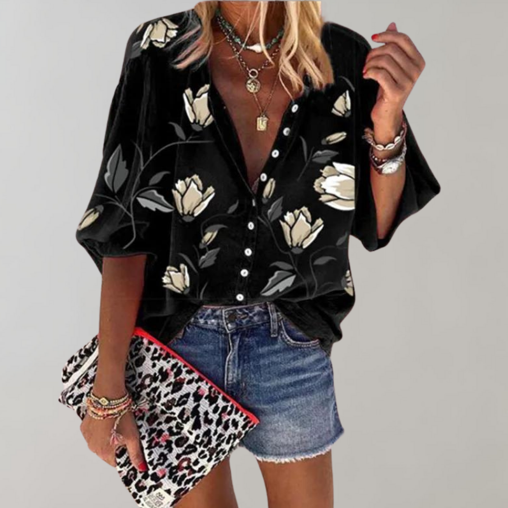 Bluse Damen | Blumenprint & Lässig