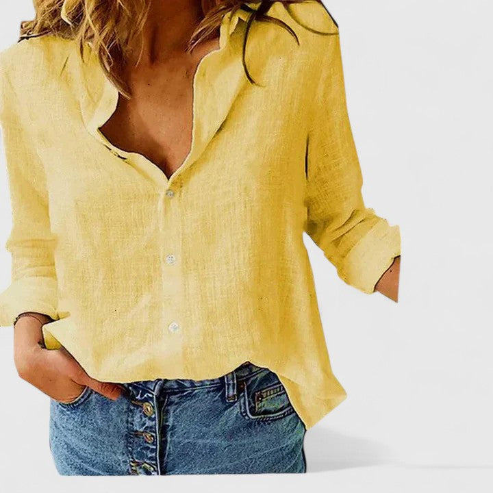Winifred | Elegante Damenbluse mit V-Ausschnitt – Blumendruck für festliche Anlässe 11
